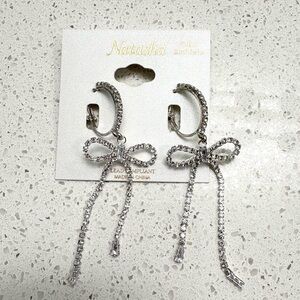 🩶 Natasha Cubic Zirconia Bow Drop Earrings 🩶